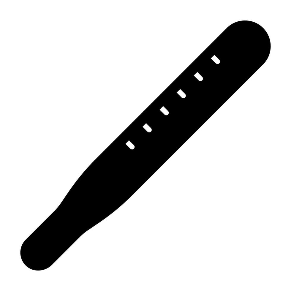 A temperature gauge icon, solid design of thermometer vector