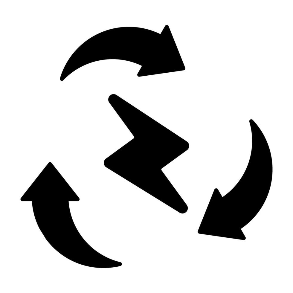 A premium download icon of power recycling vector