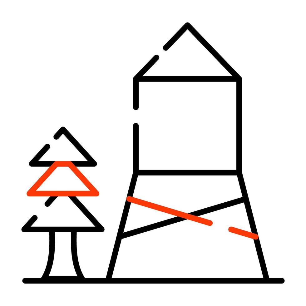 un creativo diseño icono de árbol vector