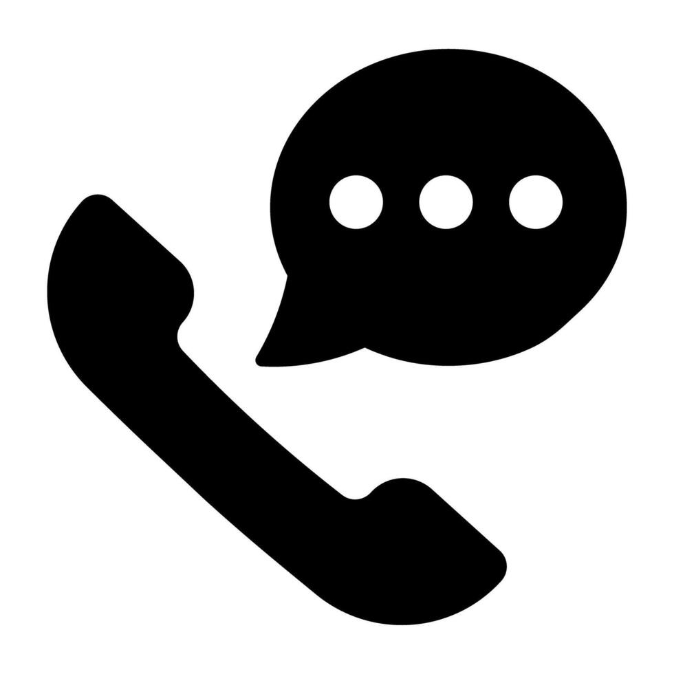 Receiver with chat bubble showcasing telecommunication icon vector