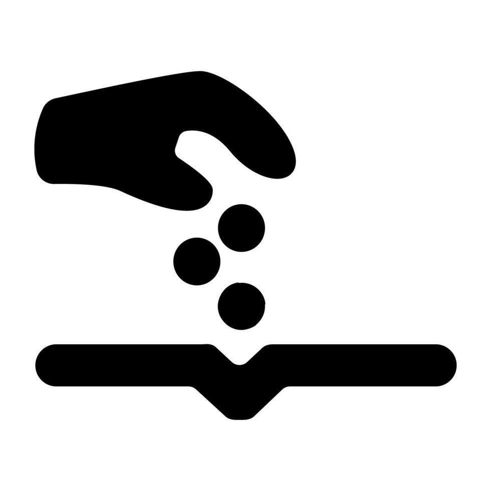 An editable design icon of seed bowing vector