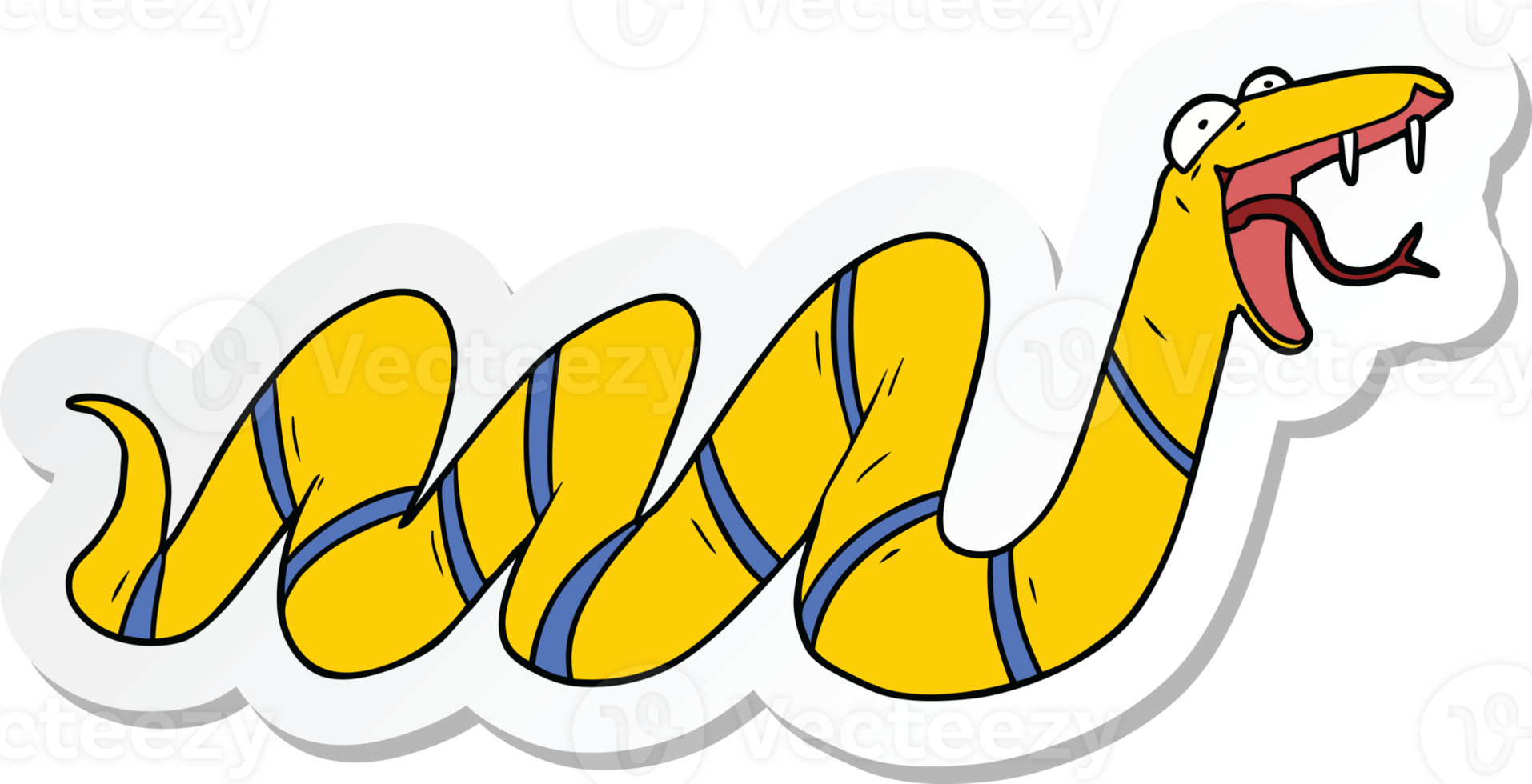 sticker of a cartoon crawling snake png