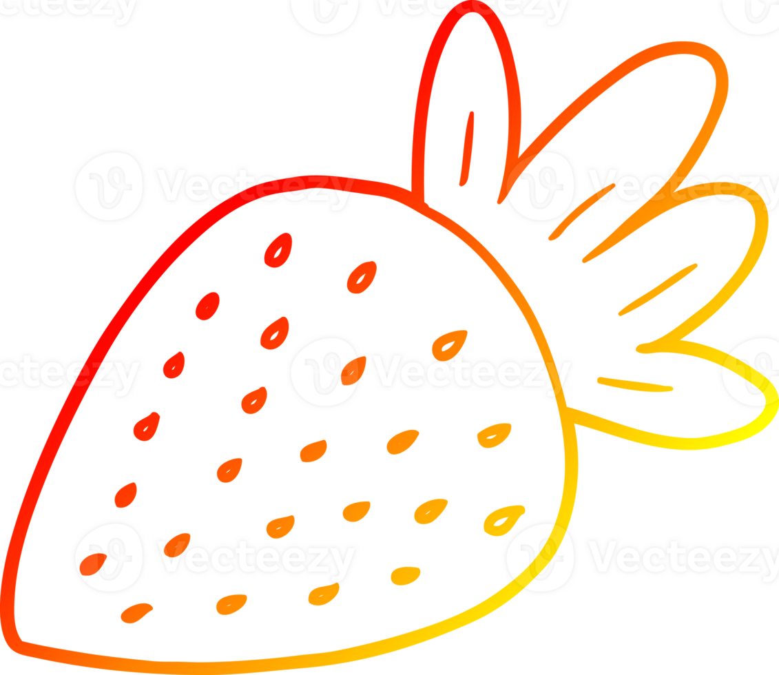 warm gradient line drawing of a cartoon strawberry png
