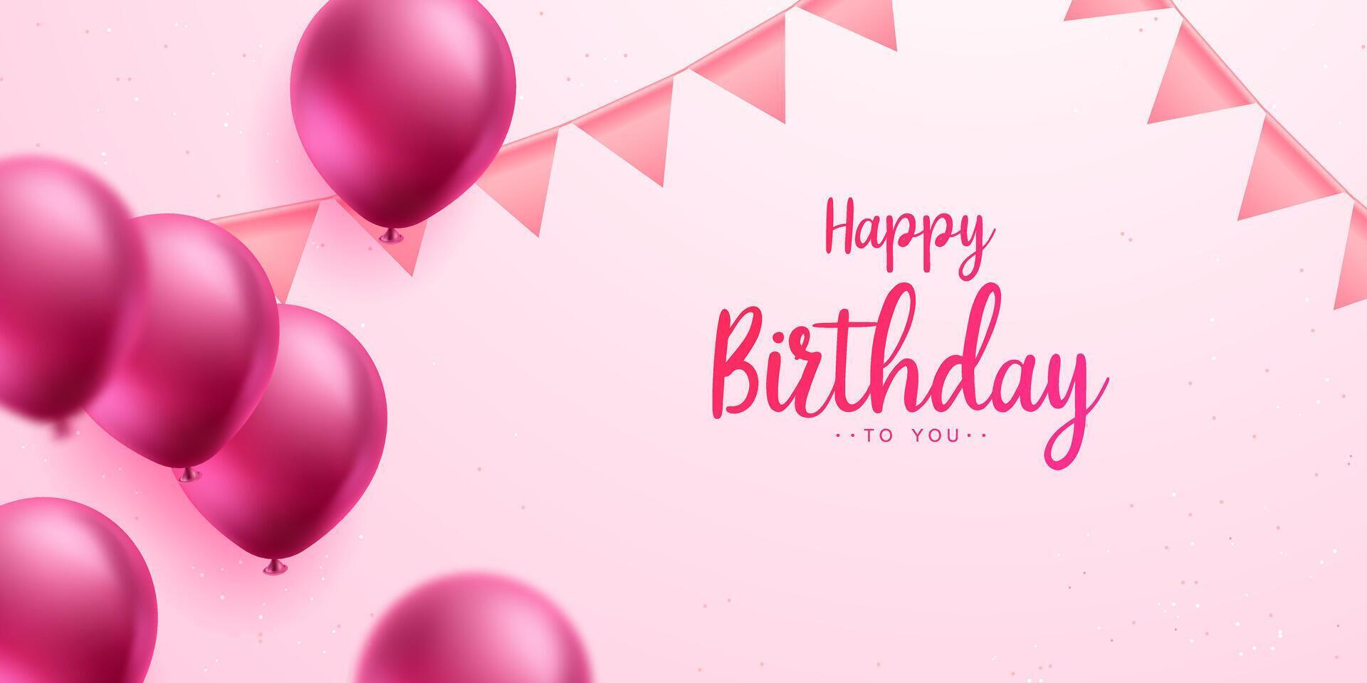 The background celebrates your birthday decorated with beautiful balloons. vector illustration