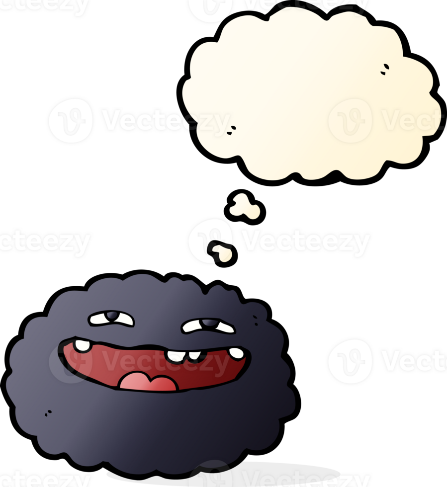 happy cartoon cloud with thought bubble png
