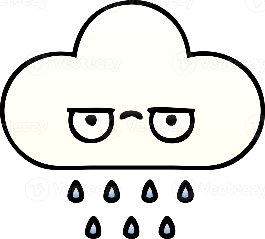 gradient shaded cartoon of a rain cloud png