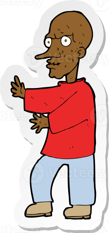 sticker of a cartoon mean looking man png