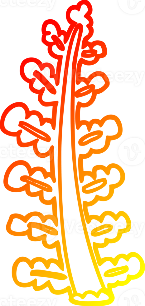 warm gradient line drawing of a cartoon plant png