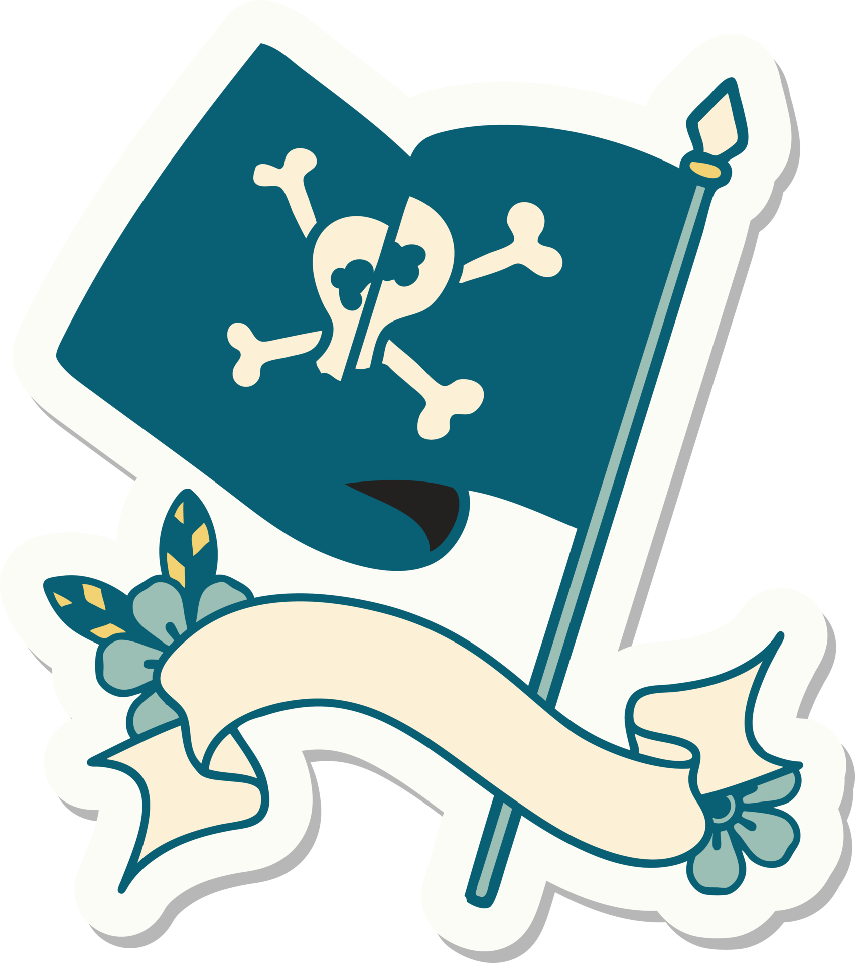 Tattoo Style Sticker With Banner Of A Pirate Flag 41020119 PNG Tattoo Style Sticker With Banner Of A Pirate Flag 41020119 PNG