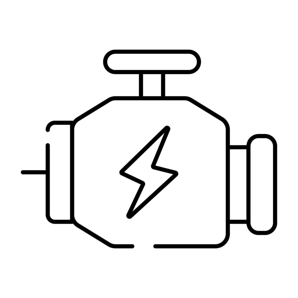 A linear design icon of car engine vector