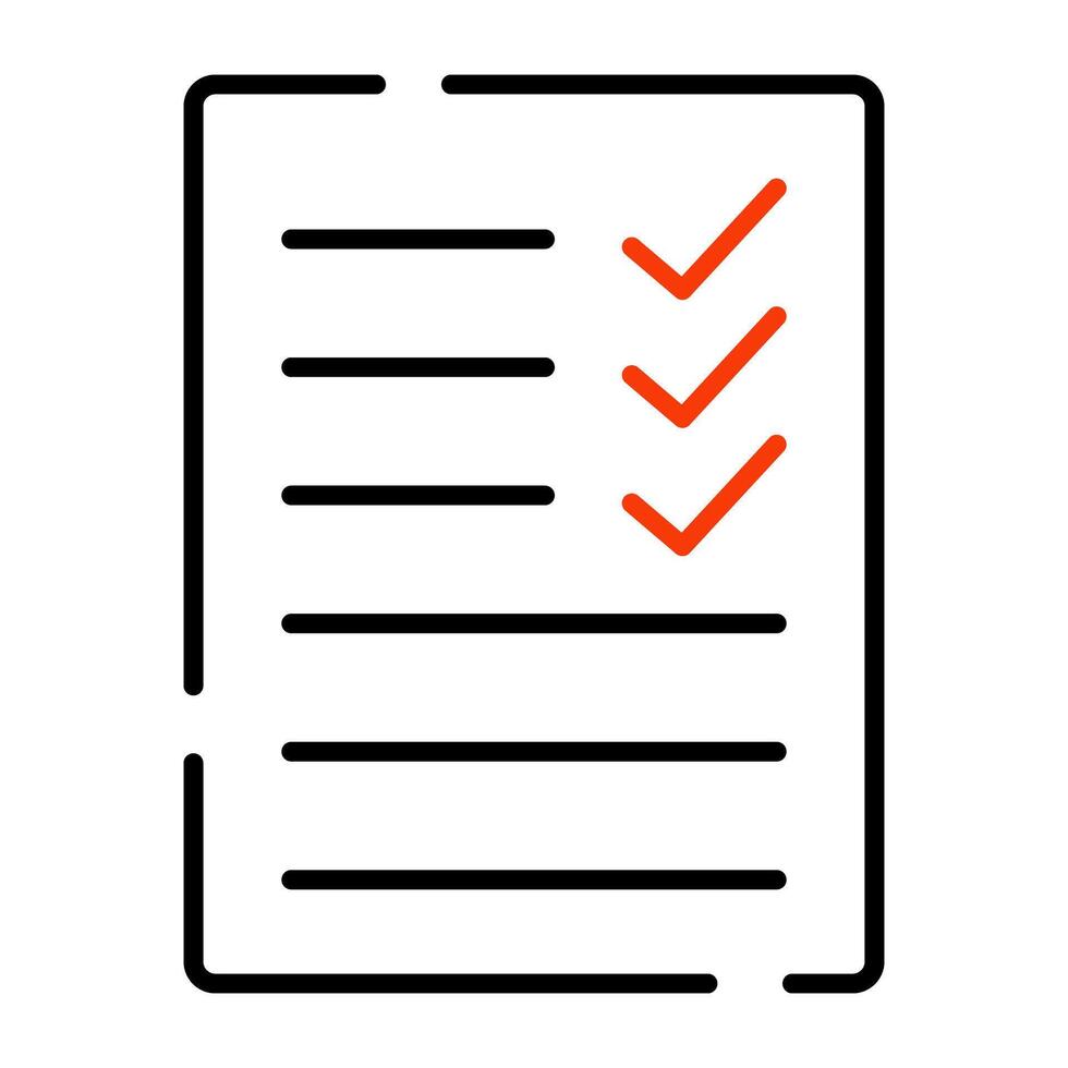 Paper with check marks showcasing task list icon vector