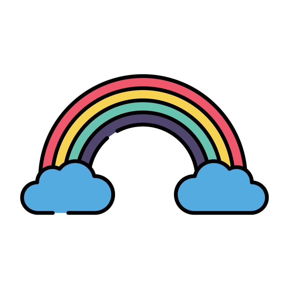 A colourful band denoting concept of cloud rainbow vector