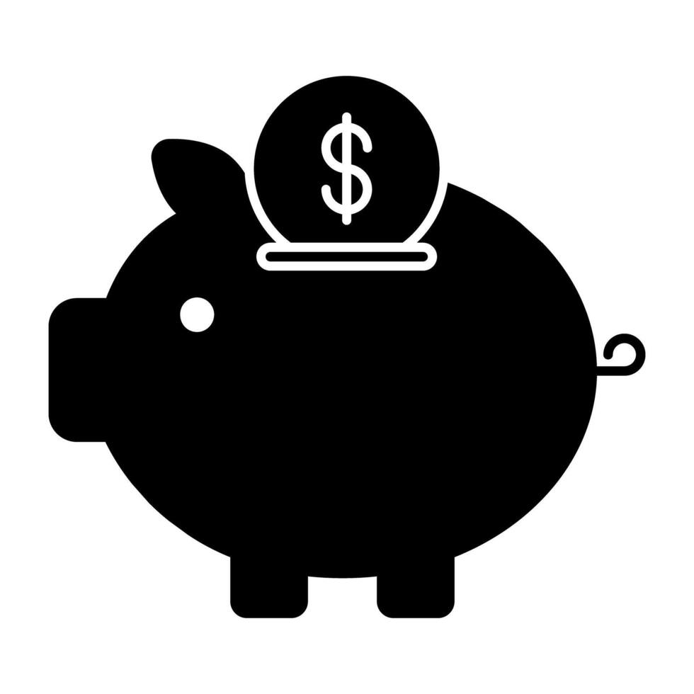 dólar con centavo que muestra el icono de ahorro de la alcancía vector