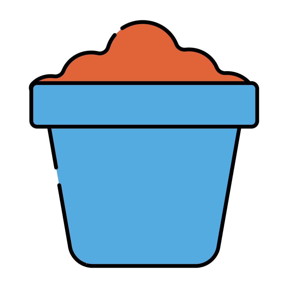 A unique design icon of mud pail vector