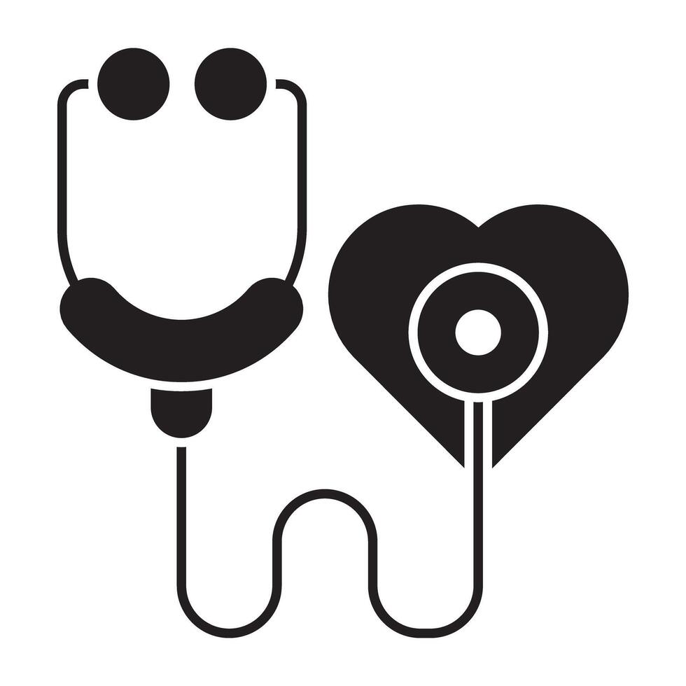 Conceptual solid design icon of heart checkup vector