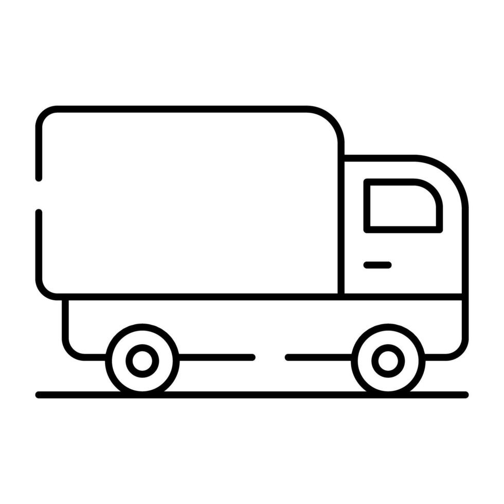 An editable design icon of delivery van vector