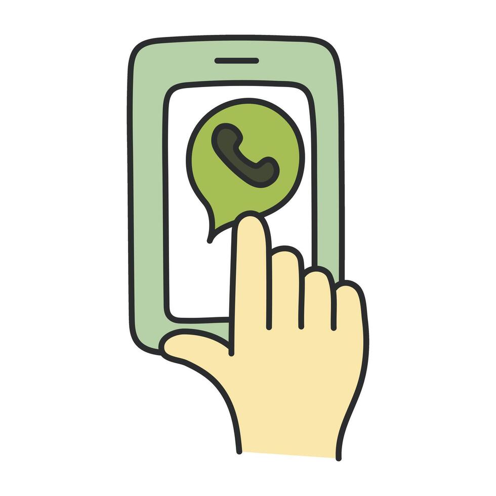 A trendy design icon of mobile call vector