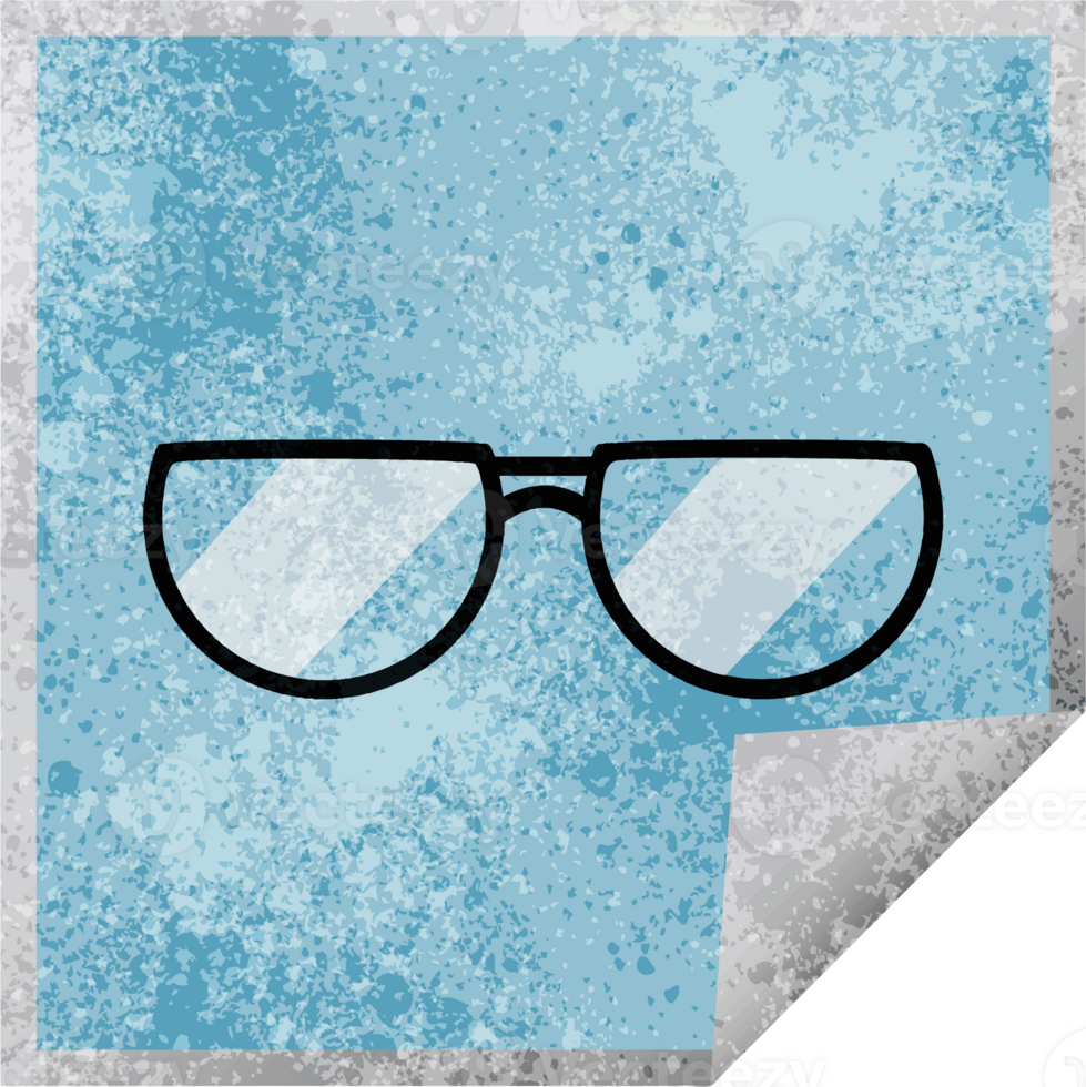 spectacles graphic   illustration square sticker png