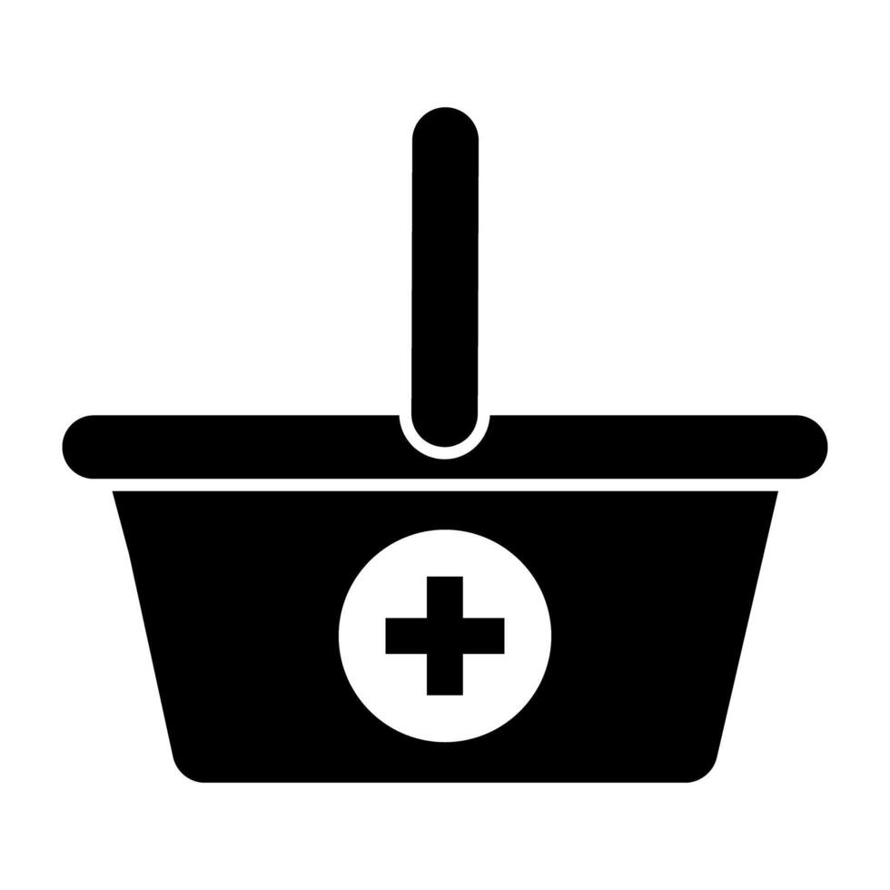 A creative design icon of add to basket vector