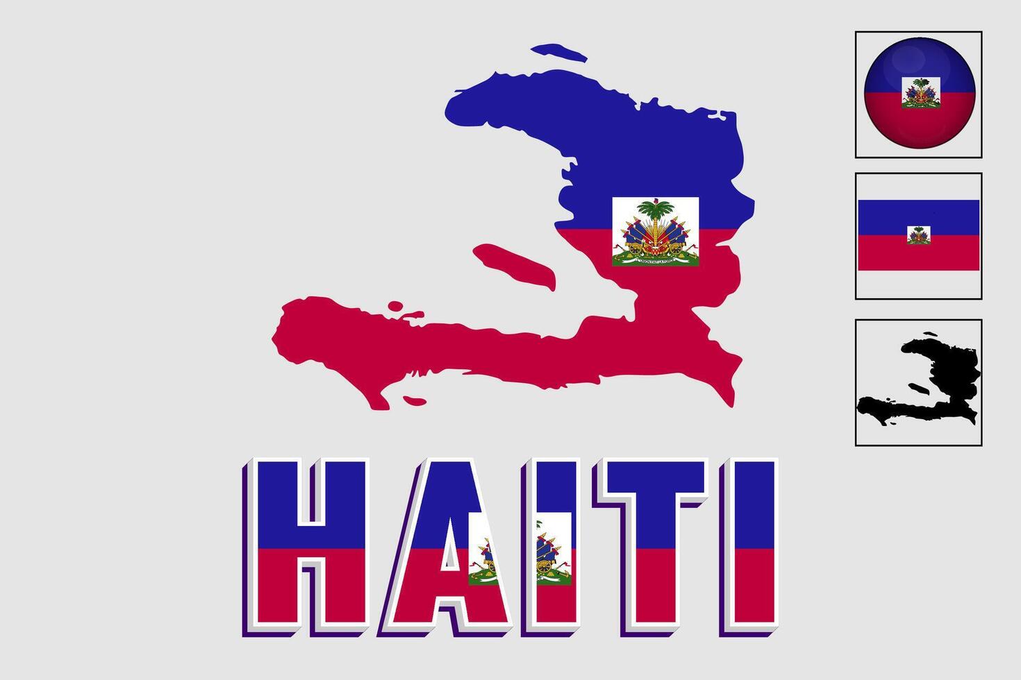 Haiti map isolated on white background, vector illustration design