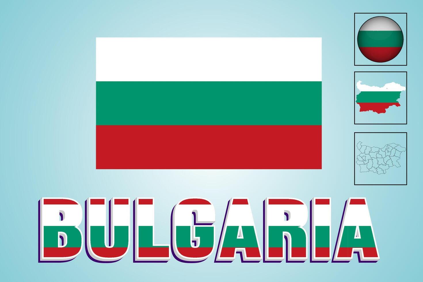 Bulgaria flag and map in vector illustration