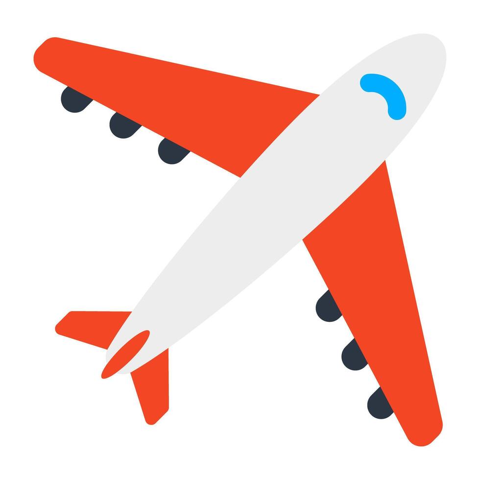 es hora a volar, plano diseño icono de avión vector