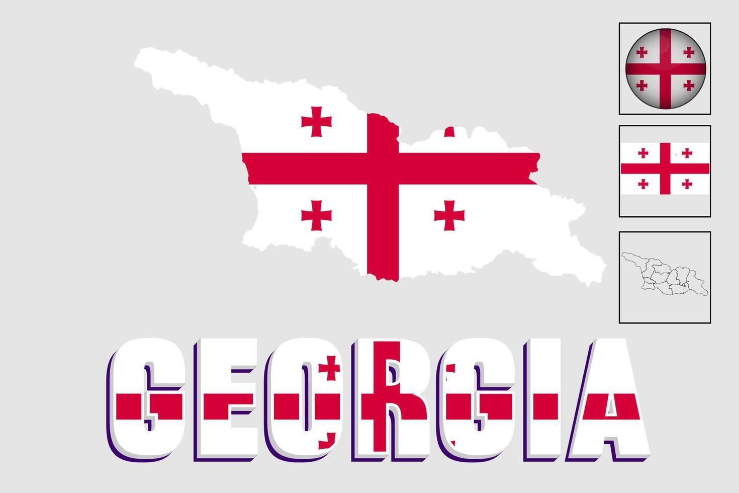georgia flag and map illustration vector