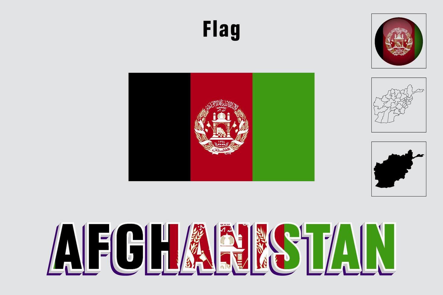 Afghanistan Flag Vector Flat Design