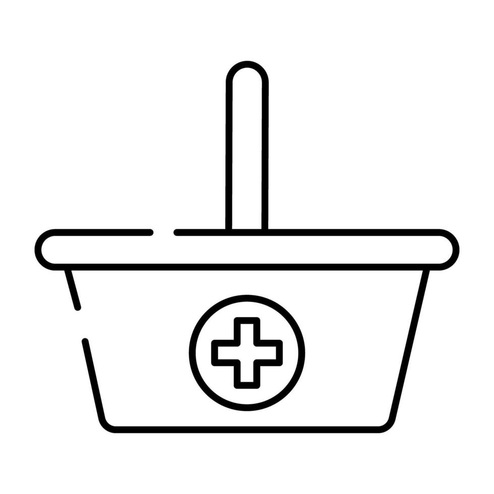 A creative design icon of add to basket vector