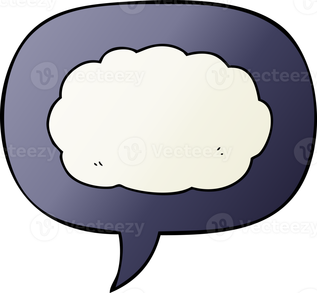 cartoon cloud with speech bubble in smooth gradient style png