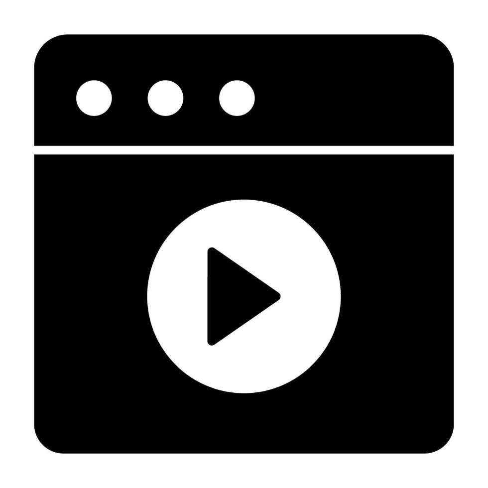 web vídeo icono en plano diseño vector