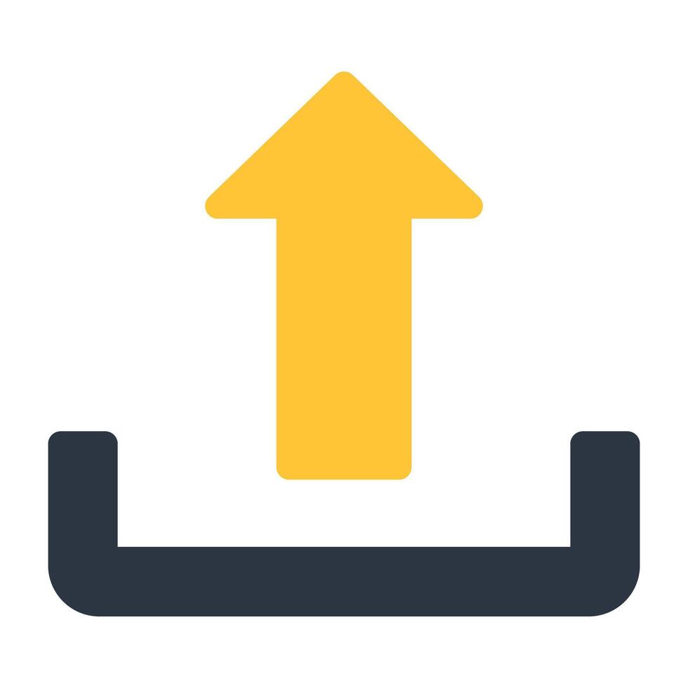 An editable design icon of upload arrow vector