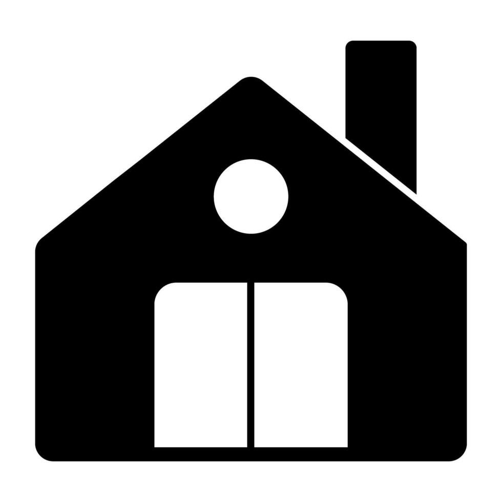 Residential property icon, solid design of accomodation vector