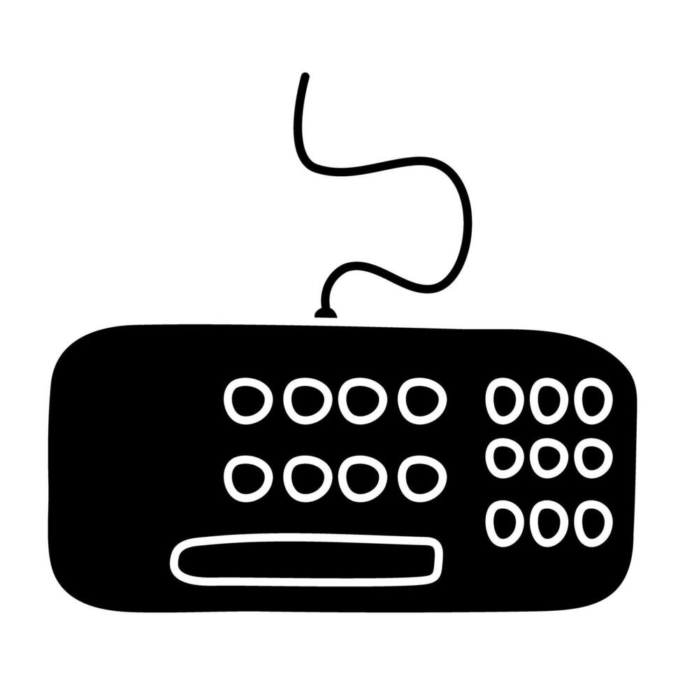 A solid icon design of keyboard vector
