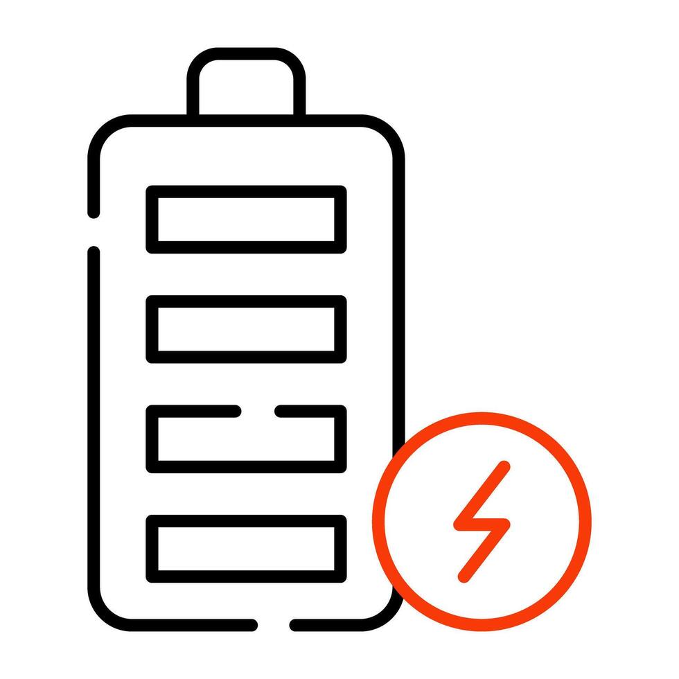 Mobile battery icon, editable vector