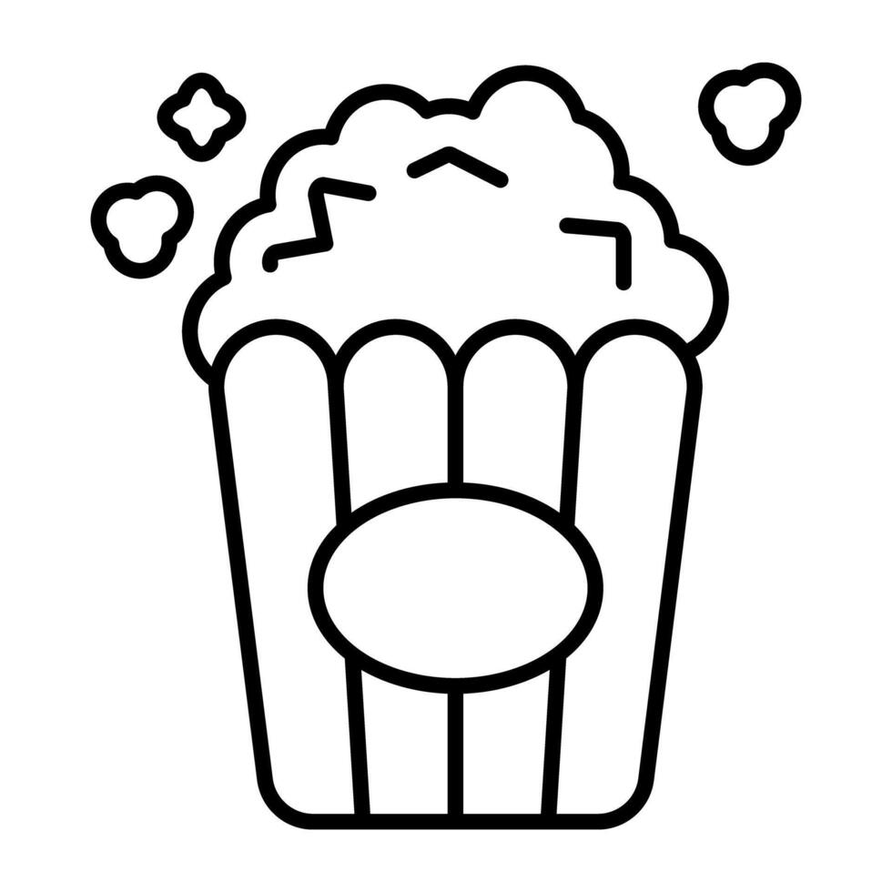 Cinema snacks packet, icon of popcorn vector