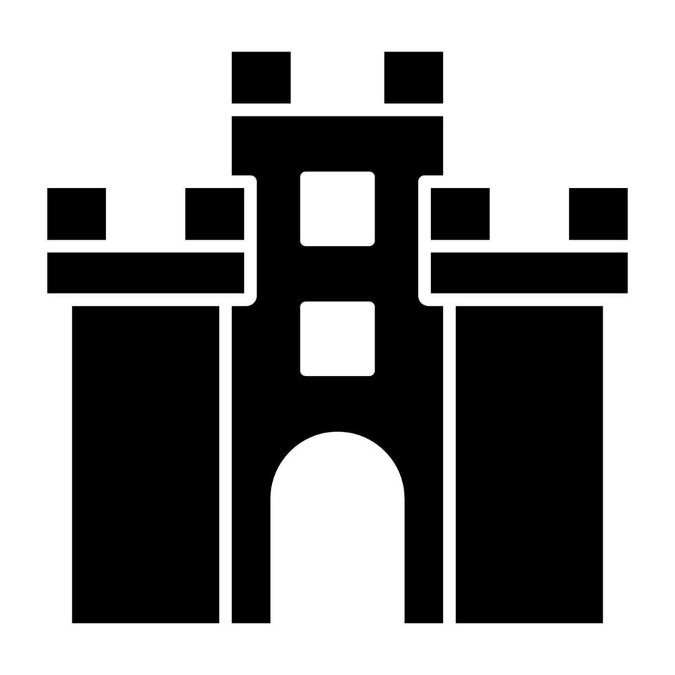 moderno diseño icono de castillo edificio vector