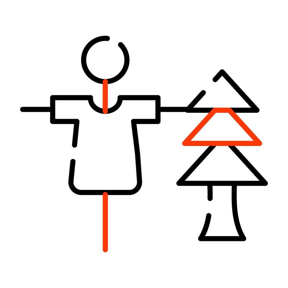 Scarecrow icon, editable vector design