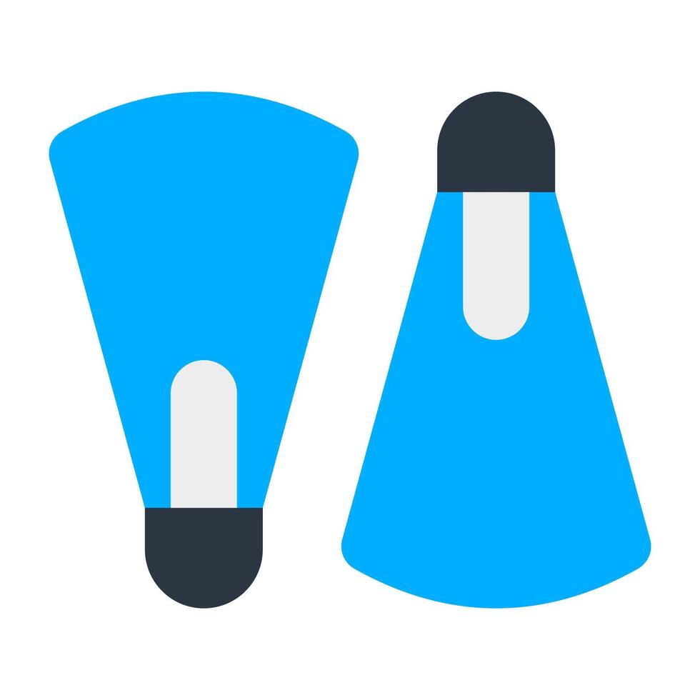 A flat design icon of swimming fins, diving accessory vector