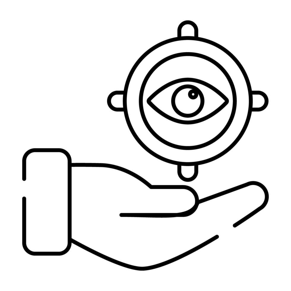 Eye inside reticle, icon of focus eye vector