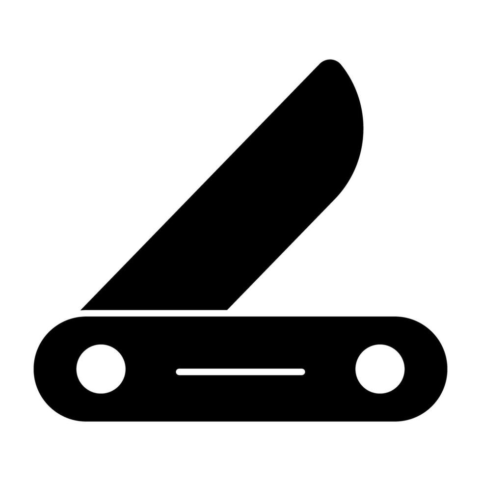 Pocket knife icon in solid design vector