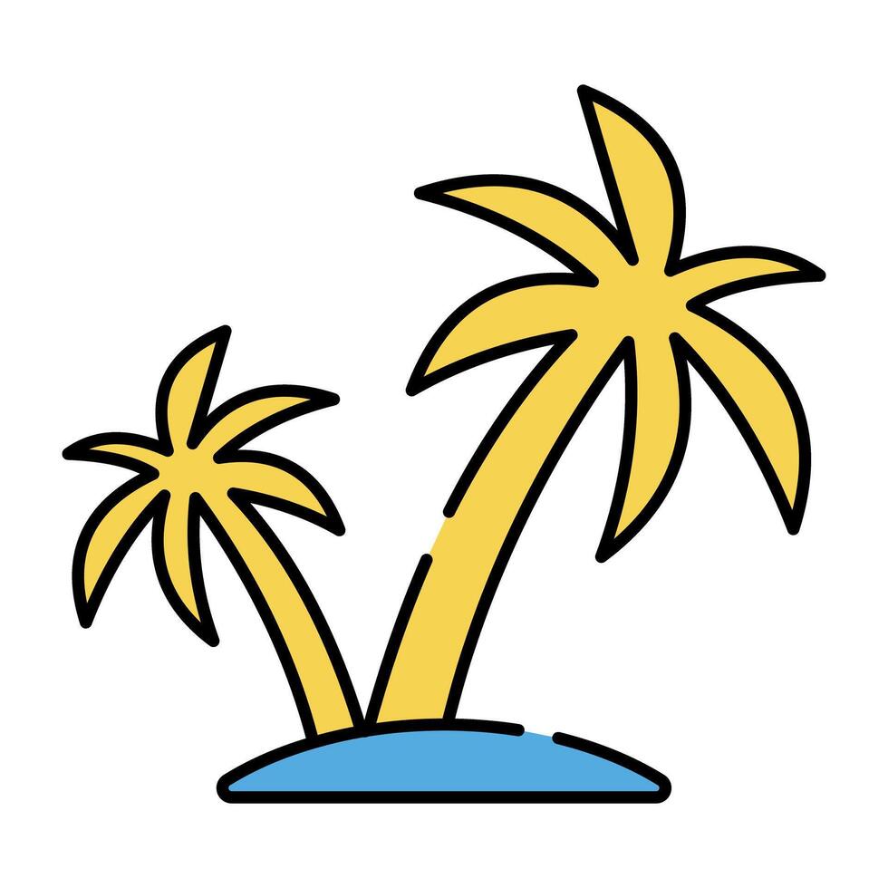 Vector design icon of beach trees, arecaceae