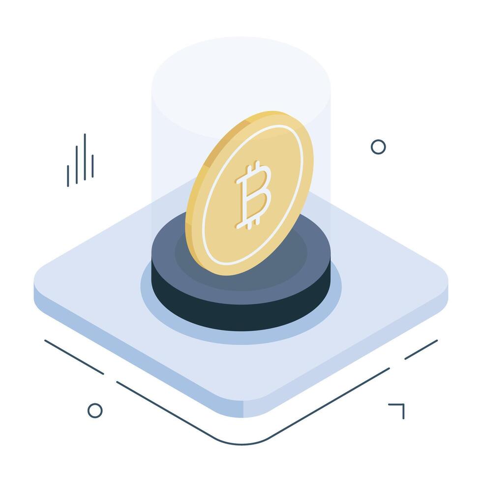 An icon design of bitcoin vector