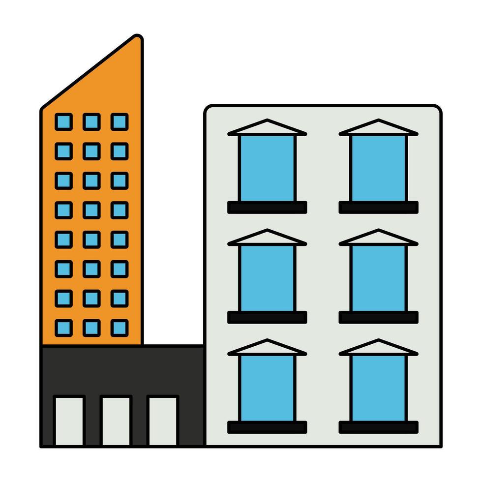 un único diseño icono de ciudad edificio vector