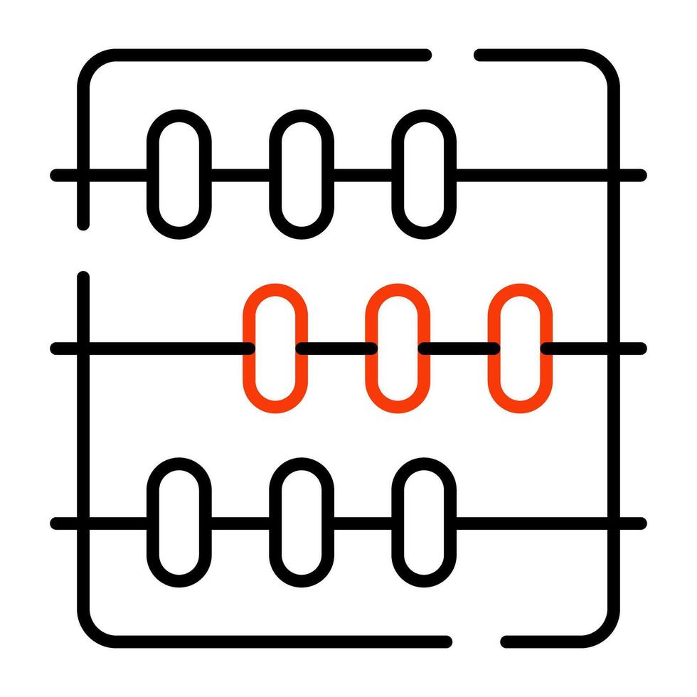 A frame of counting beads, icon of abacus vector