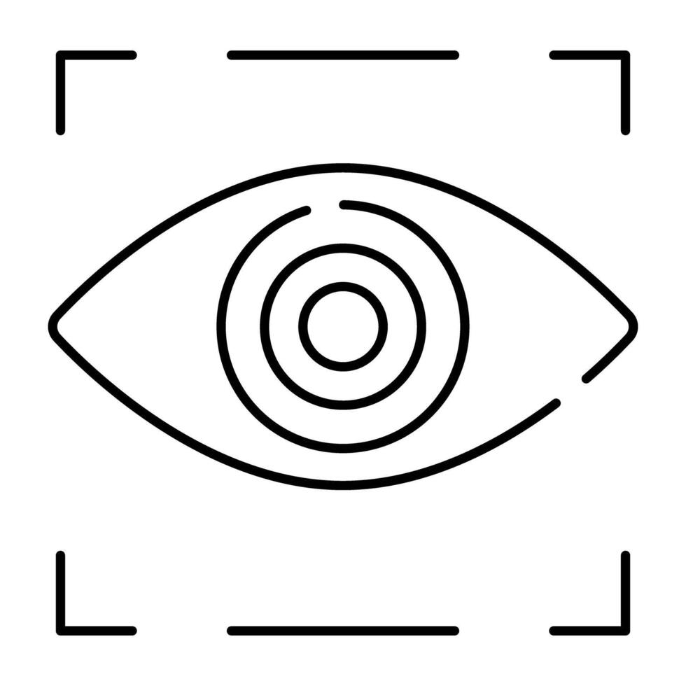 Eye inside reticle, icon of eye tracking vector