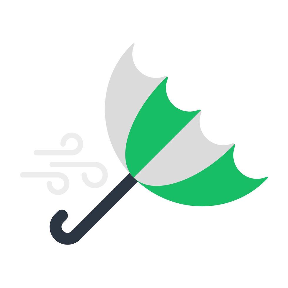 A sunshade protection icon, flat design of umbrella vector