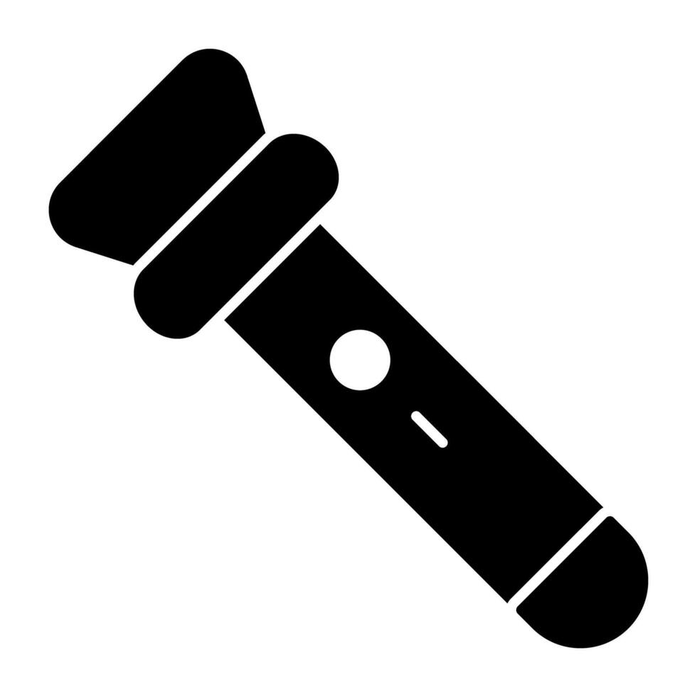 A portable torch light icon in solid design vector