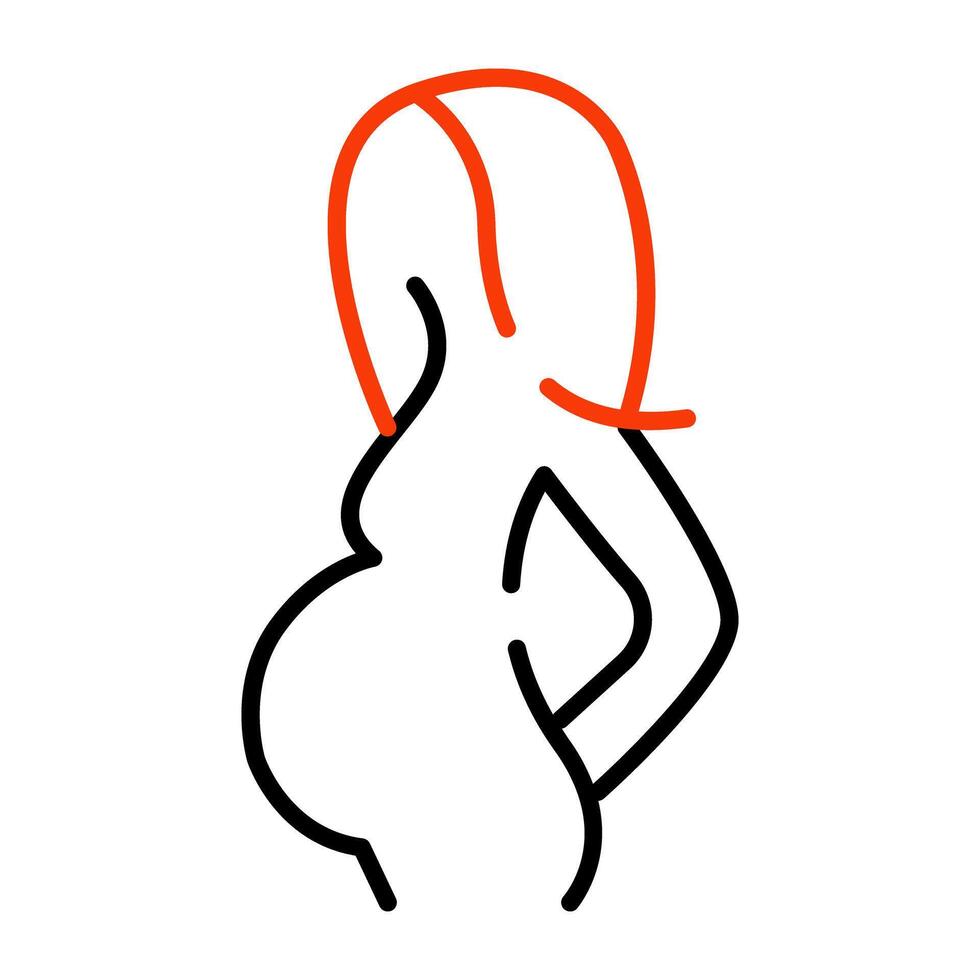 un único diseño icono de embarazada dama vector