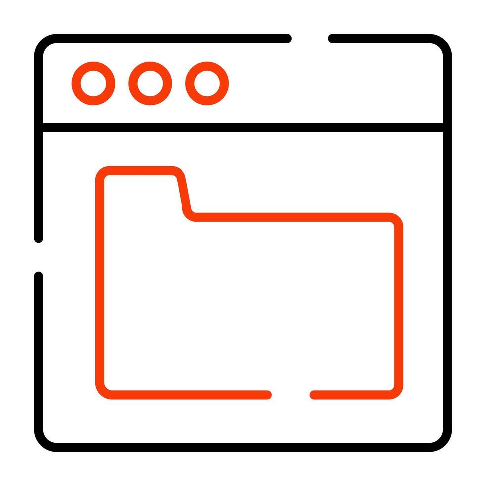 Web folder icon, editable vector